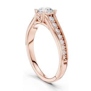 Bague en diamant de laboratoire rond brillant de 0,956 carats pour femmes, clarté VVS-VS EF, or 18 carats, 14 carats, 10 carats et argent 925, rose, jaune - Product Image 5