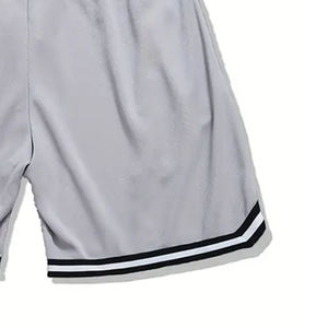 Basket-ball décontracté pour hommes en toile d'été, tricoté, mi-élastique, à séchage rapide, uni - Product Image 6