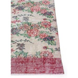 Vintage <b>Large</b> Area Pae-502 Hand Knotted Wool Rug Red & Orange Floral Pattern for Home Living Room Hallway Rectangle for Teens - Product Image 4