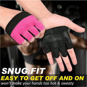 Guantes de Neopreno sin Dedos para Entrenamiento con Pesas y Fitness, Guantes de Neopreno Resistentes con Agarre Antideslizante en la Palma - Product Image 3