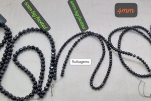ลูกปัดเพชรโมอิสสีดำเม็ดสีดำขนาด4มม. ลูกปัดเหลี่ยมเพชรพลอยเกรด AAA - Product Image 4