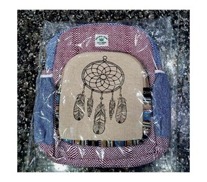 Mochila para Portátil de Moda, Fabricada en India, Precio al por Mayor, Diseño de Atrapasueños, Impresa en Cáñamo Puro, Tamaño Grande para Mujer, GC-BG-269-H - Product Image 1
