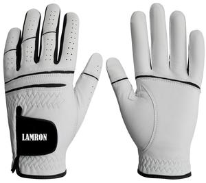 Guantes de golf Uso para todo tipo de clima Blanco Negro Cabretta Empuñaduras de cuero Dedo completo Ligero Transpirable Antideslizante - Product Image 4