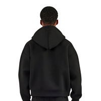 Survêtement d'hiver pour homme Reklo Industries, noir, zippé, lourd, 100% coton, à capuche, décontracté, vêtements de sport, vêtements de gym