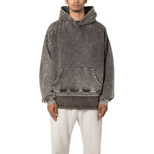 Sudadera con Capucha Oversize Personalizada con Lavado Ácido para Hombre, Estilo Vintage Casual, Holgada, Básica, Retro, Pullover, Streetwear - Product Image 1