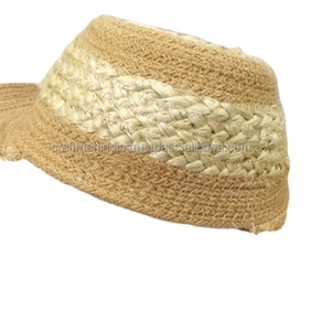 Vente en gros de chapeaux de paille avec logo personnalisé pour hommes et femmes chapeau de jute pur pour adultes à la mode paille de raphia pour les fêtes - Product Image 4
