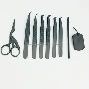 Ensemble de pinces à extensions de cils personnalisées, choix de couleur du client, pointe fine, nouvelle pince à cils à 90 degrés, durable, testée à la main, professionnelle - Product Image 1