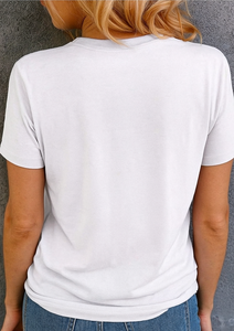 Camiseta de Algodón 100% para Mujer, Estampada, Linda, Veraniega, Ecológica, con Cuello Alto, de Secado Rápido, Transpirable, para Uso Diario - Product Image 2