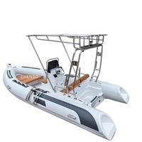 Bateau pneumatique semi-rigide Zhenbo de 16 pieds avec T-TOP et table à manger, bateaux semi-rigides 480 pour la pêche