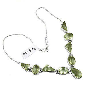 Women's Trendy 925 Silver Necklace <b>Peridot</b> Gemstone 18K Gold Diamond Main Stone Rhodium Plating Perfect Engagement Gift Jewelry - Product Image 2