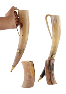 Authentic Medieval Inspired 650ml Natural Viking Cup Drinking Horn Eco-Friendly Polished Home <b>Party</b> <b>Decoration</b> for Groom's Man - Product Image 4