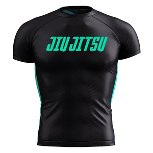 Venta al por mayor Jiu Jitsu Rash Guard alta calidad por encargo sublimación Grappling manga corta compresión Anti-UV 50 + secado rápido - Product Image 5