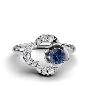 Luxury Blue <b>Sapphire</b> Gem Stone Halo <b>Ring</b> 18K <b>White</b> / Rose / Yellow Gold Natural Gemstone Engagement <b>Ring</b> Wholesale - Product Image 1