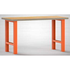 Banco da lavoro 2000x700x840 mm LxPxH smontato 2 telai per gambe, pannello in multiplex di faggio - Product Image 3