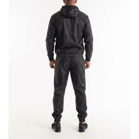 Ensemble de survêtement OEM personnalisé noir uni pour gym et sauna, avec pantalon à taille élastique, respirant, amincissant, pour la perte de poids, usage domestique et loisirs