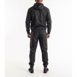 OEM Customized Solid Black Gym Sauna Jacket Pant Suit Elastic Waist Breathable Body Slimming Weight Loss Home Use Leisure Bottom - Product Image 6