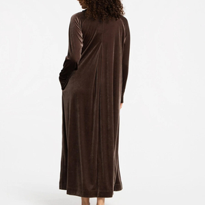 Bata de dormir de algodón y bambú para mujer, suave, de terciopelo, pijama de manga larga para mujer, ropa de estar sostenible para mujer - Product Image 3