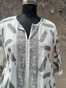 Vestido maxi de algodón étnico indio estilo bohemio con estampado de bloques de mano y mangas largas de campana vestidos casuales para mujer - Product Image 3