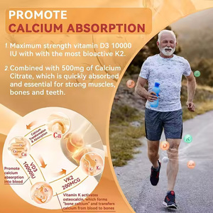 Suplemento multivitamínico múltiple para apoyar la inmunidad Cuidado DE LA SALUD <span class=keywords><strong>Colecalciferol</strong></span> <span class=keywords><strong>10000</strong></span> Calcio y vitamina D3 K2 Gomitas para la salud - Product Image 3