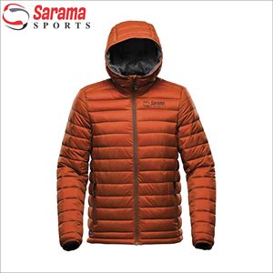 Chaqueta cálida de invierno gruesa para hombre, chaqueta de plumas cortas con logotipo personalizado de Mann, Bule oscuro, burbuja brillante - Product Image 5
