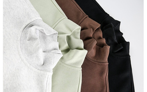 Jersey de cuello simulado personalizado, diseño de parche bordado holgado, Sudadera de cuello redondo clásico suave de lana de algodón para mujer - Product Image 5