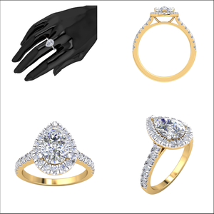Anillo de diseño clásico de oro de 14 quilates para mujer con 1.36Cts VS Clarity Lab Grown Diamond EF Color Jewelry - Product Image 5