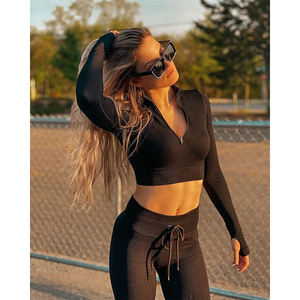 Wholesale High Quality Women's Athletic Gym Fitness Workout Yoga Activewear 2-Piece Set Breathable Lace <b>Belt</b> <b>Elastic</b> <b>Waist</b> - Product Image 3