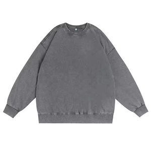 Vente en gros Sweat-shirt à col rond OEM_ODM Sweatshirts surdimensionnés coupés lavés en détresse personnalisés Sweats à capuche et sweat-shirt d'hiver pour hommes - Product Image 1