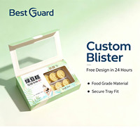 Emballage en blister PET jetable et recyclable personnalisé, conteneur alimentaire en plastique transparent pour macarons et pâtisseries