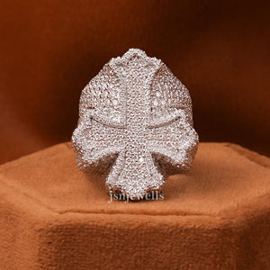 Anillo de diamantes de estilo Hip Hop de corte redondo para hombre en oro sólido de 14kt, anillo de diamantes de moissanita con nuevo estilo Hip Hop de moda personalizado - Product Image 2