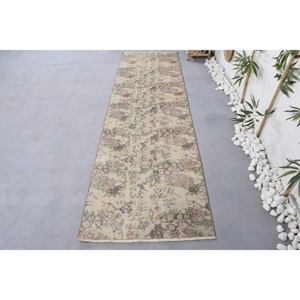 พรมตุรกีขนาด 2.5x8.6 ฟุต, พรมวินเทจแบบ Runner, พรมสีเบจสไตล์ตะวันตกเฉียงใต้ - Product Image 1