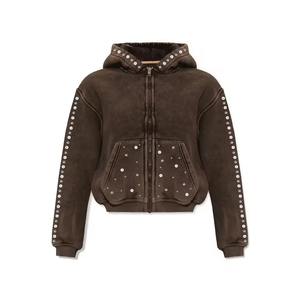 Sweat-shirts pour hommes en coton lourd 600 g/m², personnalisés, en gros, pour l'hiver, avec impression numérique, fermeture éclair, effet délavé à l'acide, pierres précieuses - Product Image 6