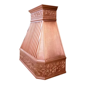 Mỹ mộc mạc Đồng phạm vi mui xe tùy chỉnh thủ công phong cách Châu Âu nhà bếp treo tường trang trí Vent hood cho biệt thự sang trọng - Product Image 4