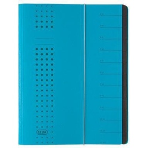 ELBA Chic Blue DIN <b>A4</b> 320g/m Recycled Intensive Cardboard File <b>Folder</b> with 12 Compartments - Product Image 1