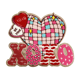 Gran oferta, Parche de chenilla para coser personalizado, insignias bordadas, parches de diseñador de goma de PVC bordados en forma de flor de corazón del fabricante - Product Image 3