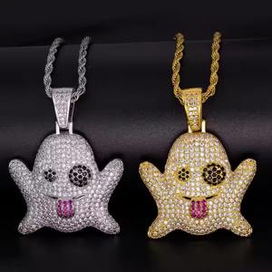 Hacker Mask Round VVS Moissanite Fine Jewelry Pendentifs et breloques Hip Hop Pendentif glacé Cadeau d'amant Pendentif à breloque romantique - Product Image 3