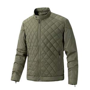 Taupe Winter Bubble Jacket Men Custom Logo Puffer Coat Quilted <b>Padded</b> Outerwear Lightweight Warm Mens Streetwear Jacket - Product Image 1