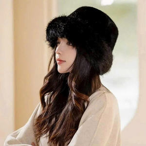 Chapeau chaud en fausse fourrure de vison pour femmes - Product Image 1