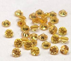 Zafiro amarillo calentado solo natural 1,50mm redondo brillante corte facetado excelente calidad - Product Image 5