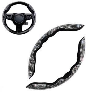 Cubierta de <span class=keywords><strong>volante</strong></span> de coche de diamantes de imitación de cristal Blingbling universal de alta calidad accesorios interiores - Product Image 6