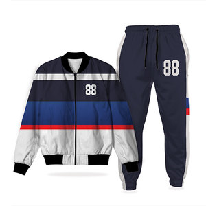 2026 Winter Men's Polyester Fleece Tracksuit 2-Piece Set Front Zipper Hoodie & Jogger <b>Pants</b> Plus Size OEM Custom Sportswear - Product Image 1
