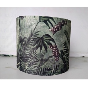 Lámparas de cilindro de impresión digital modernas hechas a mano cubiertas de luz de tela para uso en interiores - Product Image 1