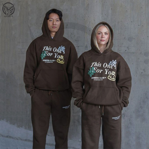 Conjunto Deportivo de Sudadera con Capucha y Pantalones Deportivos Acampanados de Felpa Francesa con Lavado Ácido, Logotipo Estampado y Etiquetas Personalizadas para Hombre - Product Image 1