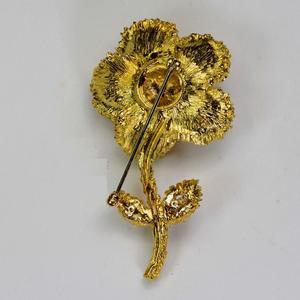เข็มกลัดเพชรรูปดอกไม้สีเหลืองทอง18K เข็มกลัดเพชรพี่ชายค้อนสำหรับเครื่องประดับแฟชั่นผู้หญิง - Product Image 2