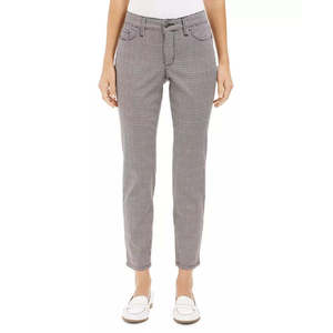 Jeans Skinny da Donna Charter Club a Vita Alta Fantasia Pied de Poule Taglia 14 in Denim Traspirante per l'Autunno, Semplici con Effetto Contenitivo, Colore Bianco - Product Image 1