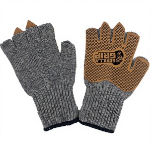 Custom Fingerless Knit Gloves Winter Thermal Half Finger Warm Stretch Gloves Soft Acrylic Outdoor Work Gaming Cycling Training - Product Image 1