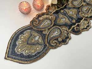 เสื่อปูรองอาบน้ำเด็กทารกสำหรับเจ้าสาวผ้าปูโต๊ะลูกปัดสำหรับโต๊ะอาหารลายลูกทุ่งถักสำหรับตกแต่งบ้านไร่ - Product Image 6