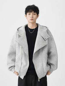 Streetwear Hoodies Cropped Graphic French Terry Men's Zip up Hoodies para hombres - Product Image 4