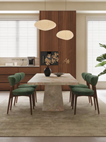 Table à manger rectangulaire moderne en dalle de pierre, style français, luxe léger, personnalisable, mobilier de maison