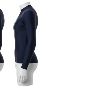 เสื้อแรชการ์ดแห้งเร็วสำหรับผู้ใหญ่ ผ้าโพลีเอสเตอร์ผสมสแปนเด็กซ์ ป้องกันรังสียูวี แขนยาว สำหรับเล่นน้ำ โต้คลื่น กีฬาชายหาด - Product Image 3